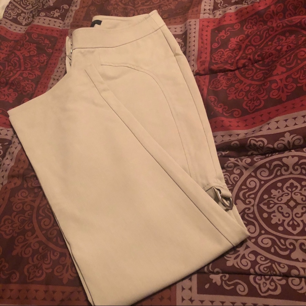 The Limited Flat front khaki pants w/ metal loop